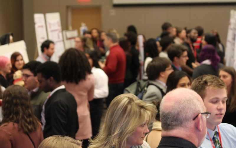 Image of poster session at IU Undergraduate Research Conference.